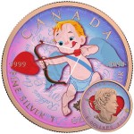 Canada ANGEL OF LOVE Canadian Maple Leaf series THEMATIC DESIGN $5 Silver Coin 2017 Rose Gold plated 1 oz
